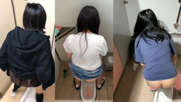 顶级偷拍，厕拍隔壁坑位多名女学生的大屁股
