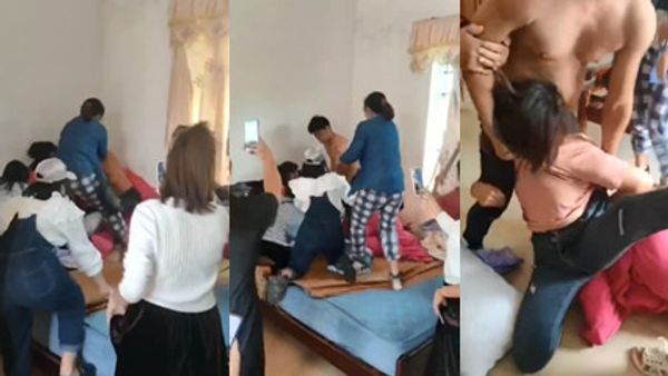 抓奸在床系列奸夫被打的好惨